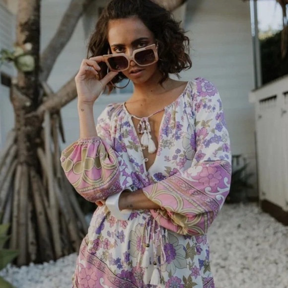 Spell Pink and Purple Floral Dress - Picture 3 of 5